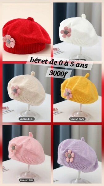 Béret Enfant Fleur 0-5 Ans