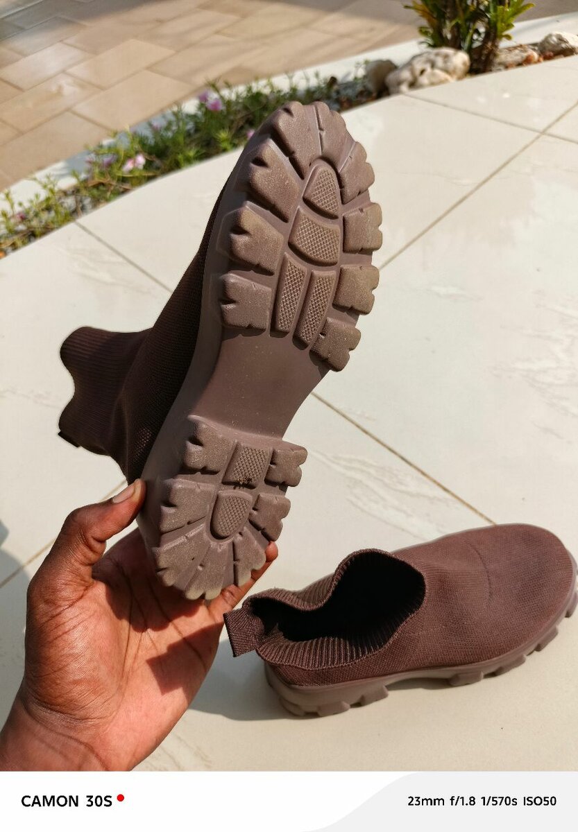 Bottines en tricot marron