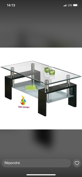 Table basse en verre moderne