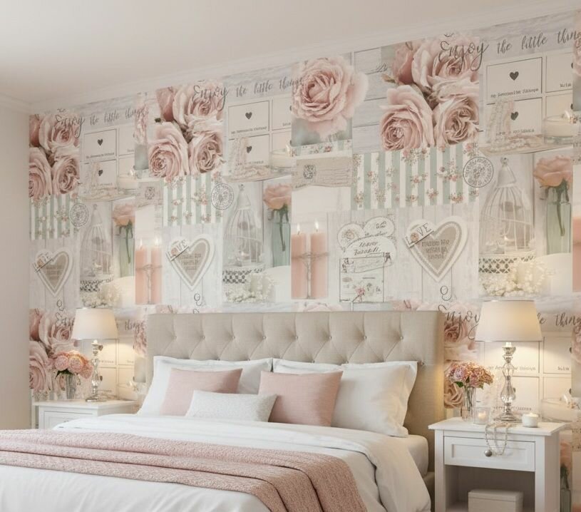 Papier peint floral romantique