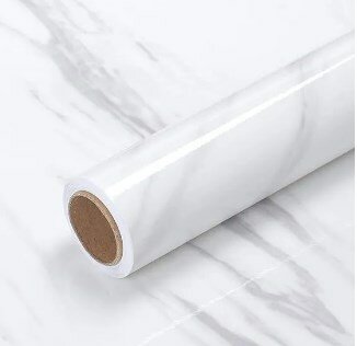 Self adhesive White marble PVC wallpaper foe wall and cabinets in 60×200 cm long