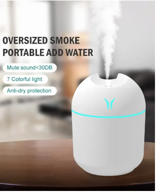 Air Humidifier USB Small 250ML Mini Portable for Cool Mist Humid air Diffuser Adjustable Spray for Bedroom Office Desk Car Travel Aroma Atomizer Aromatherapy with Colorful RGB Lights