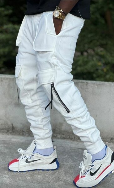 Pantalon cargo blanc tendance