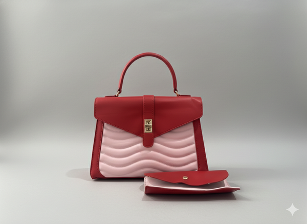 Sac à main rouge et rose