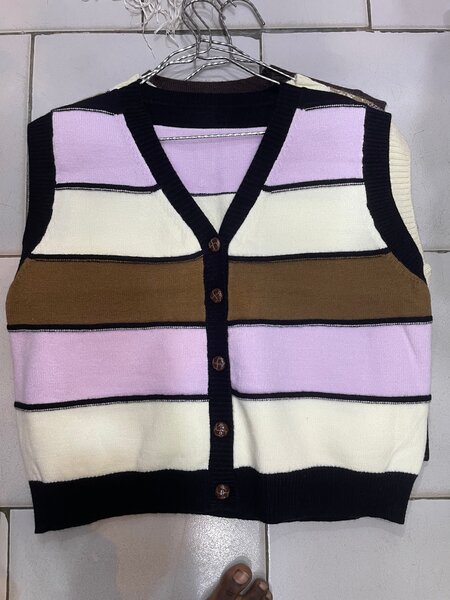 Gilet sans manches rayé