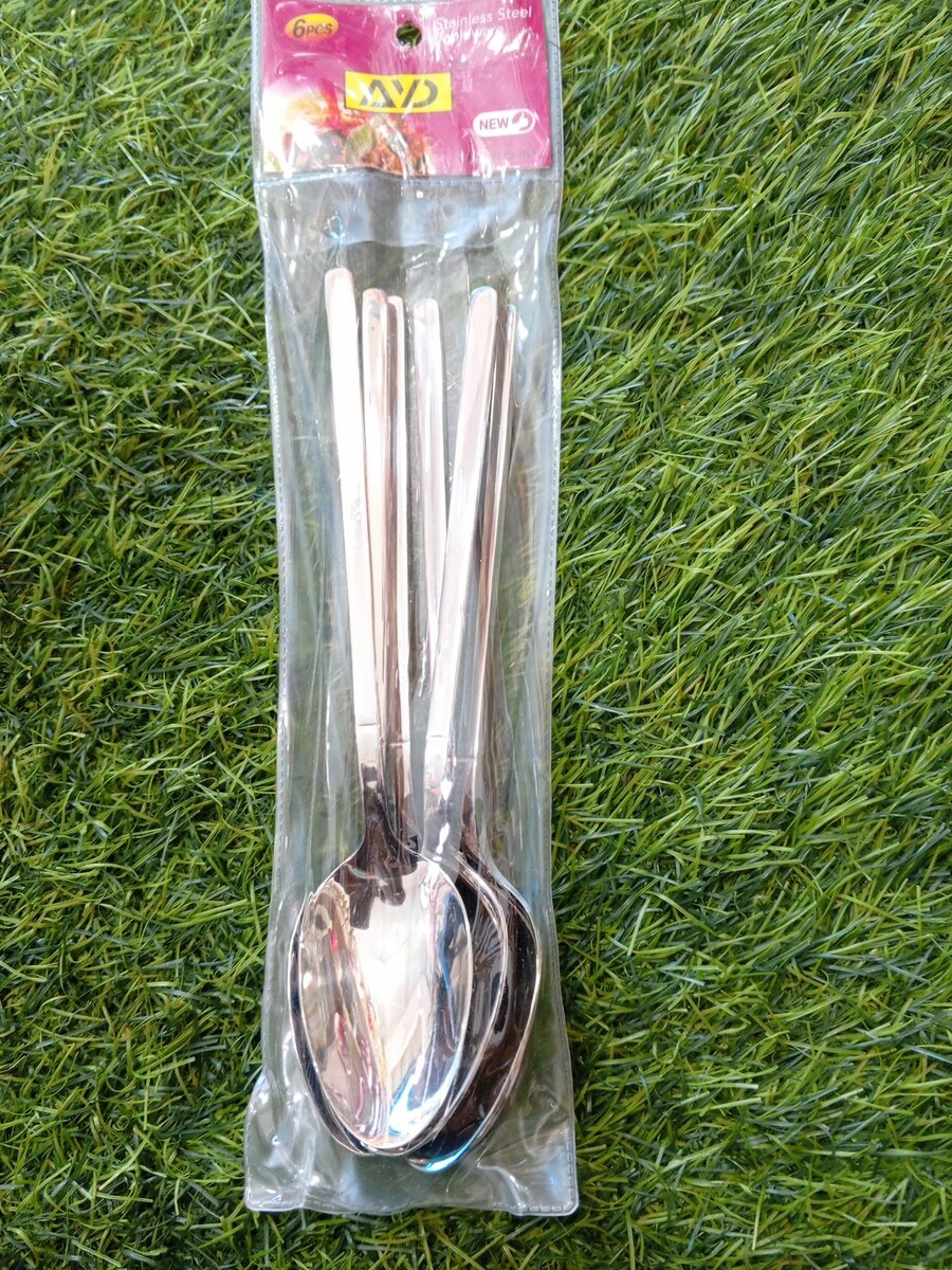 6 pieces stainless steel silver spoon