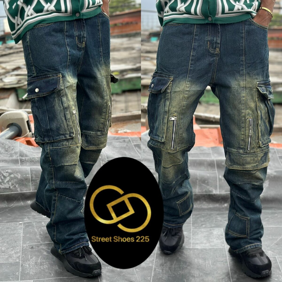 Jeans cargo multi-poches