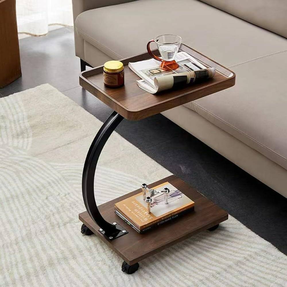 Cute bedside coffee table with wheels