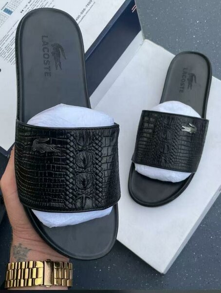 Mules homme luxe en cuir noir