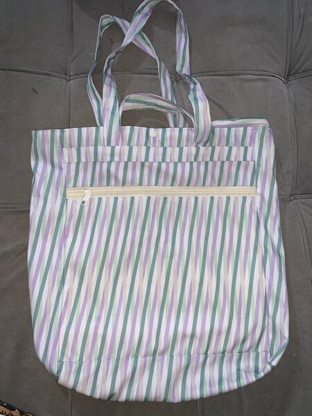 Sac cabas rayé multicolore