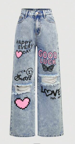 Jean décontracté graphique