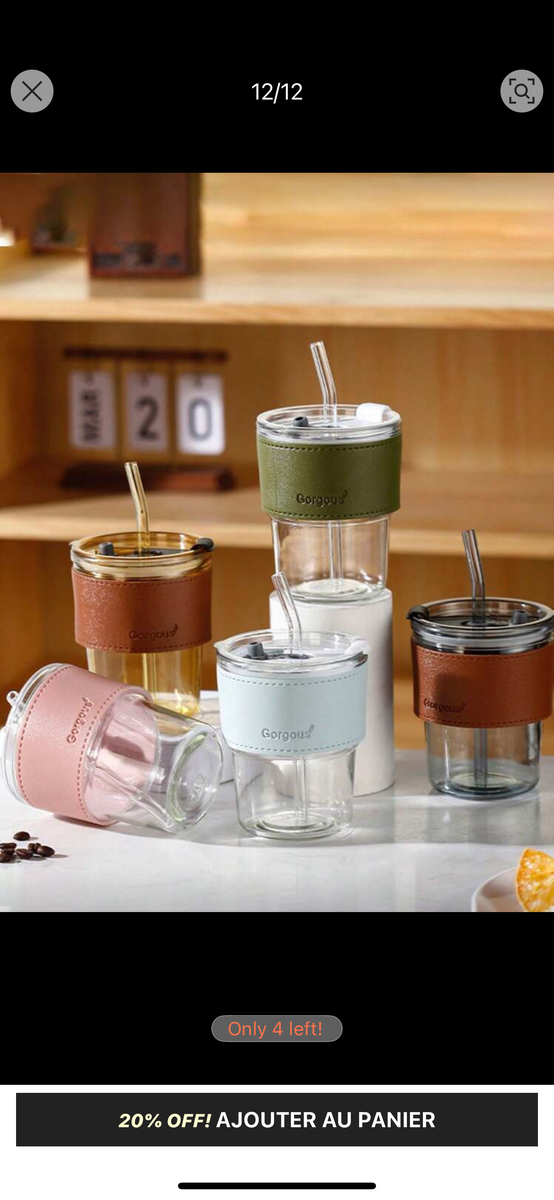 Gobelet en verre avec silicone