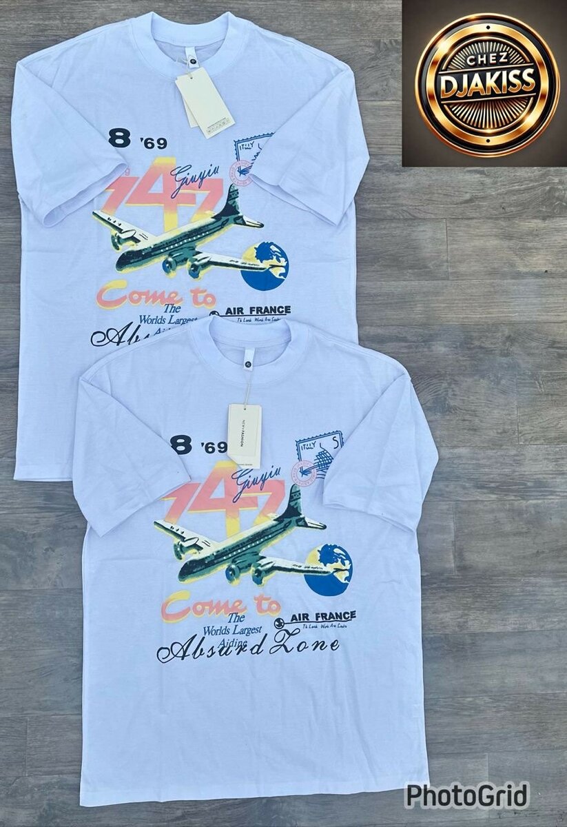 T-shirt imprimé avion blanc