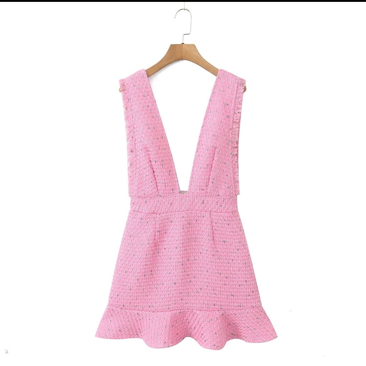 Shoulder strap pink  mini dress