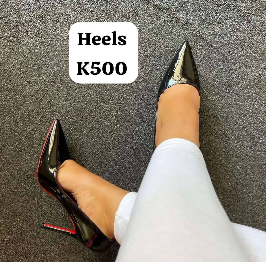 Women's Patent Leather High-heeled Black Shoes