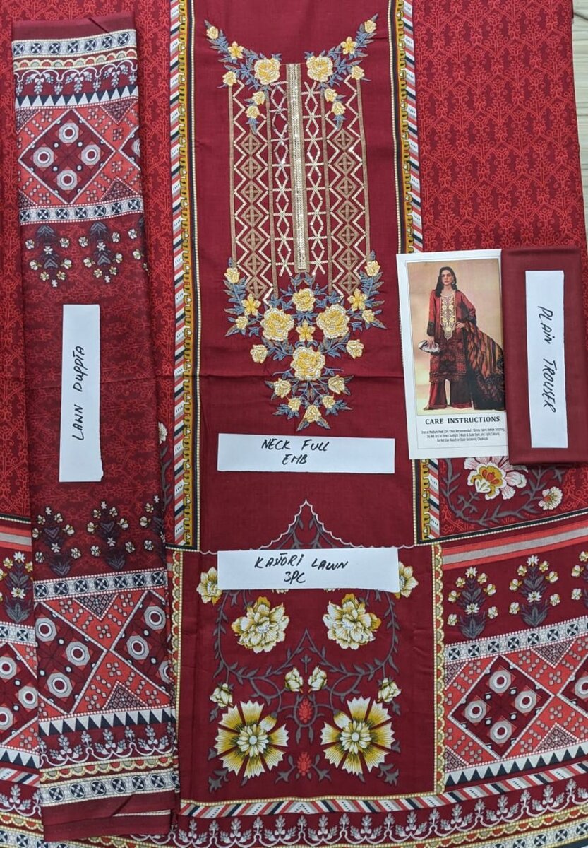 Printed lawn suit