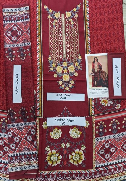Printed lawn suit