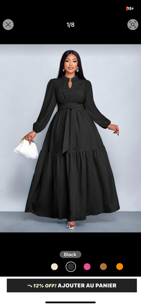 Robe longue noire élégante pour femme