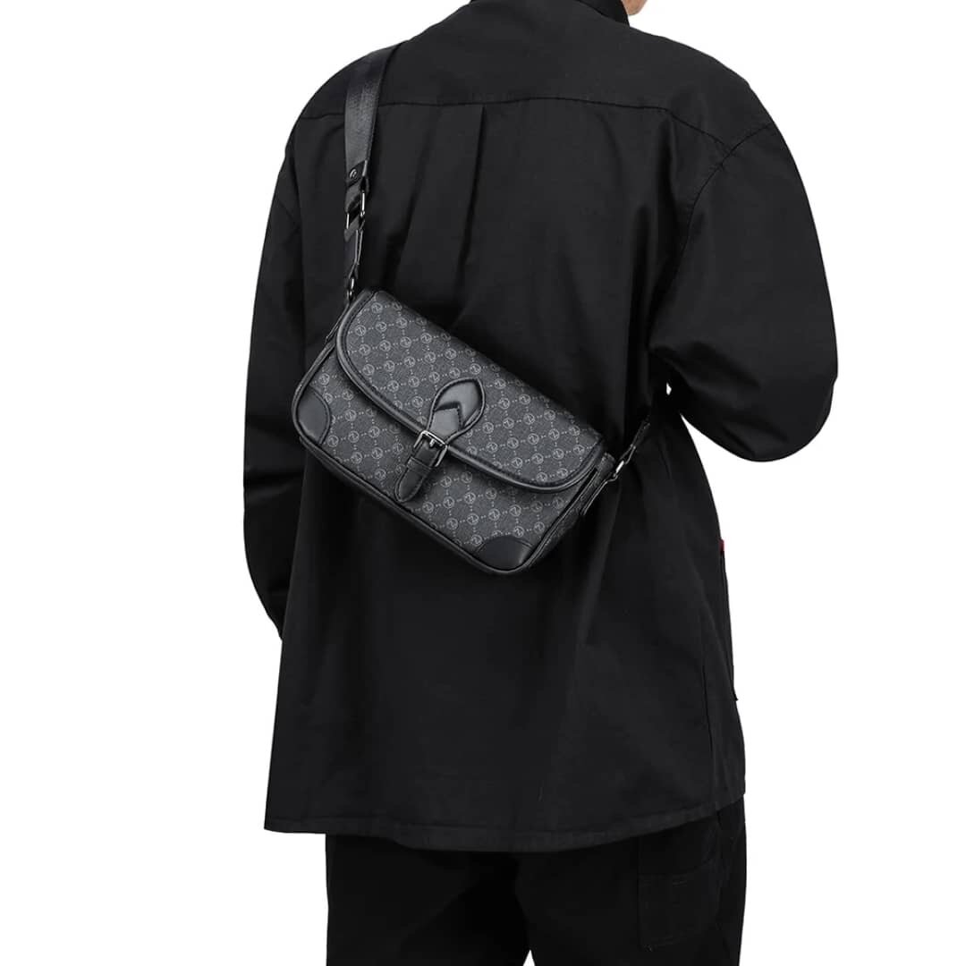 Sac Bandoulière en Cuir Noir