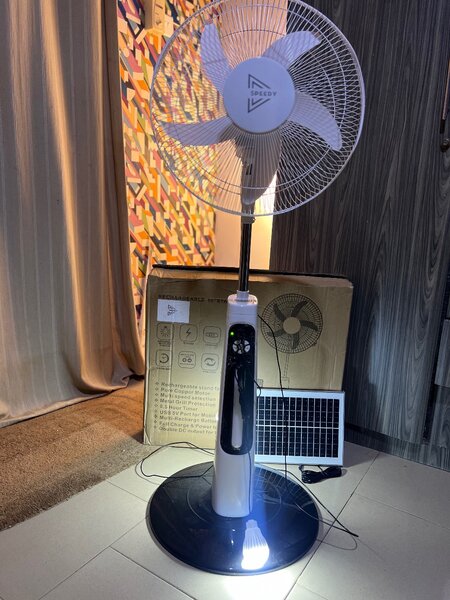 RECHARGEABLE SOLAR AND ELECTRICITY 16 INCHES FAN
