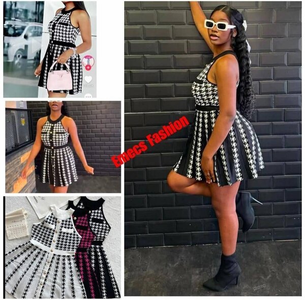 Robe Évasée Chic Noir-Blanc