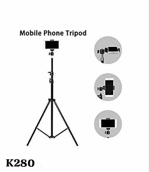 Tripod stand with a phone holder