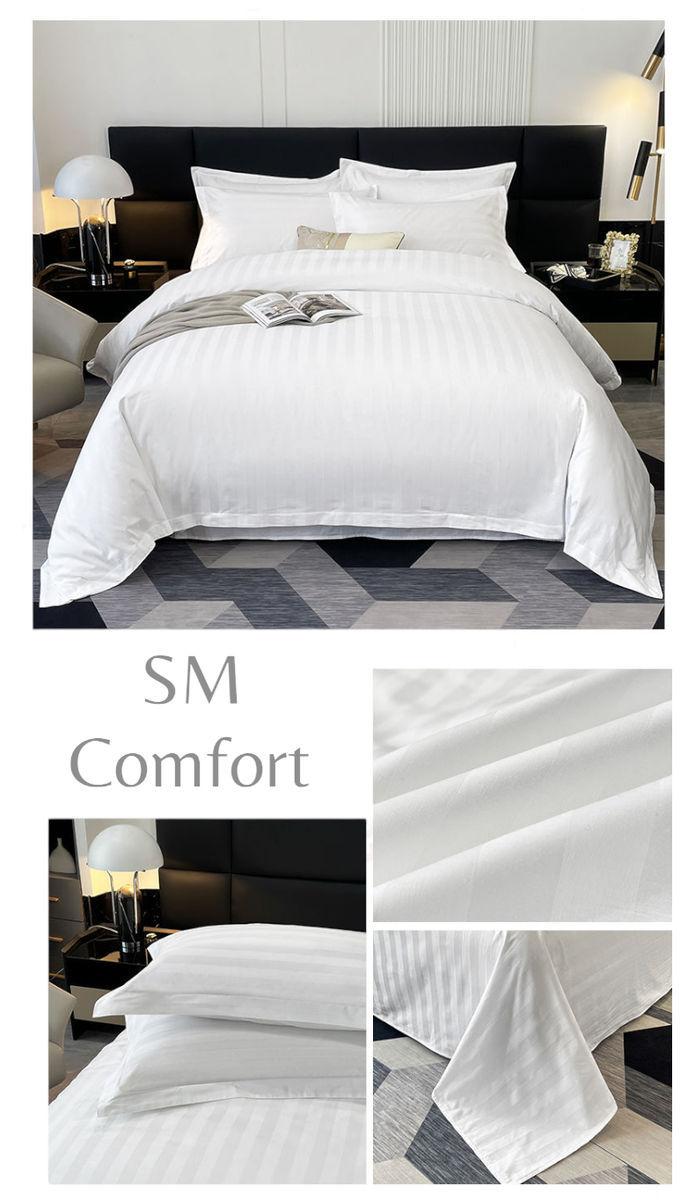 Гостиничное постельное бельё в полоску