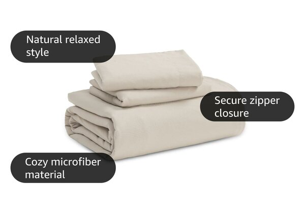 Bedsure Linen Oversized King Duvet Cover - 3 Pie