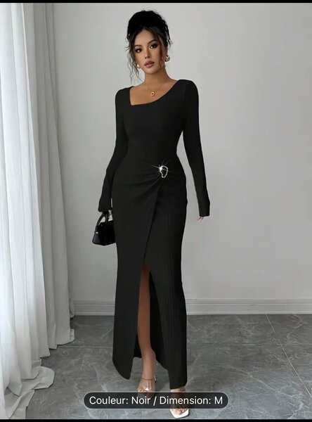 Robe Longue Noire Élégante