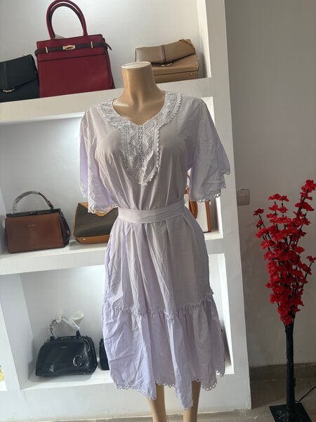 Robe blanche dentelle bohème