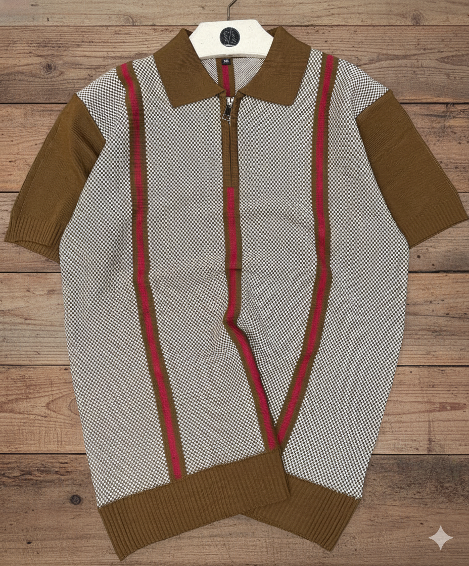 Pull Polo Zippé Homme