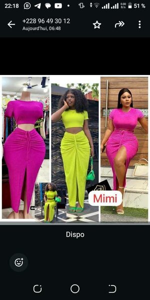 Ladies skirt and top available