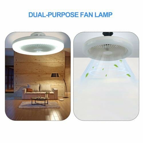 E27 Screw Fan Light,2 in 1 LED Ceiling Fan with Remote Contr