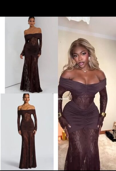 Robe longue en dentelle