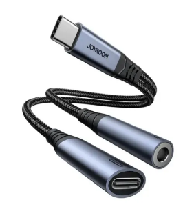 Joyroom Gaming Spliter 2 in 1 USB C to AUX Cable Adapter Type C 3.5mm AUX Earphone Converter DAC Chip PD QC Charging Converter All Type C Mobile Sported For iPad Pro 2020,2018,Huawei P20 Pro Samsung S20 Ultra, Pixel 4 Oneplus |Xiaomi | Iphone |Oppo | Vivo