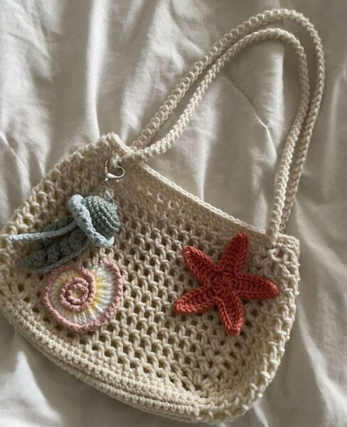 Sac à main tricoté main (océan