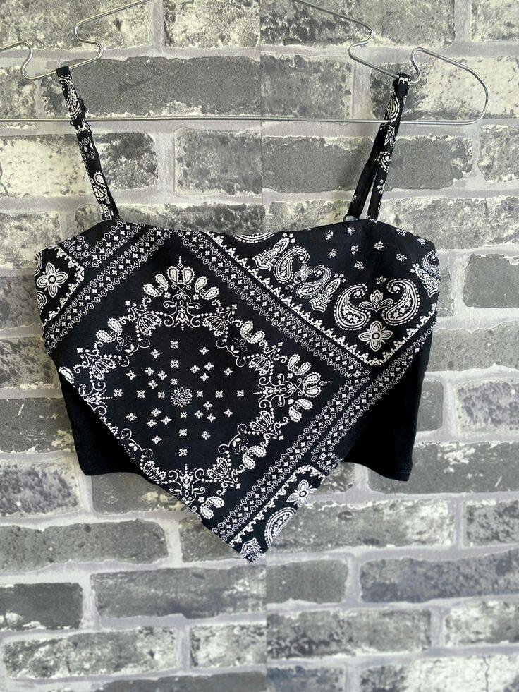 Haut bandana noir femmes