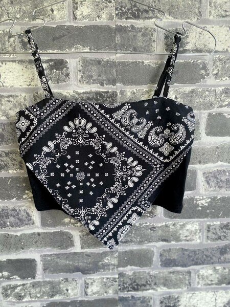 Haut bandana noir femmes