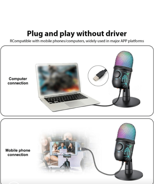Microphone Gaming RGB USB