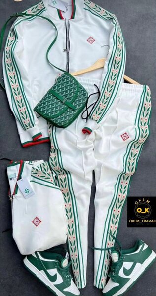 Survêtement chic blanc-vert