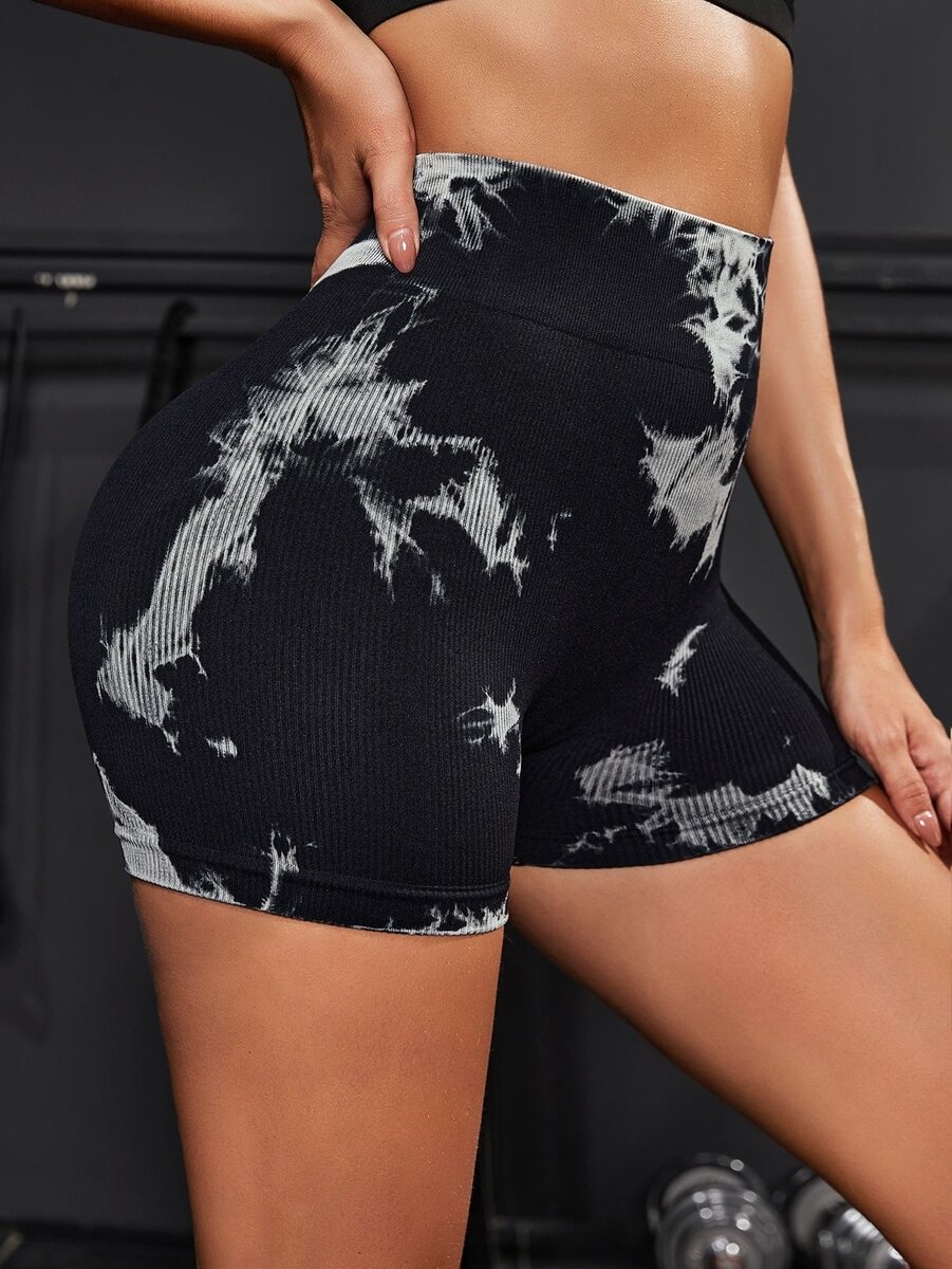 Shorts de sport tie-dye femme