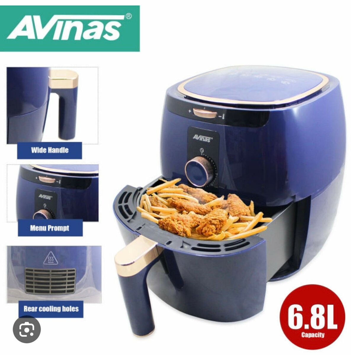 AVINAS AIR FRYER 6 liters  and 6.8