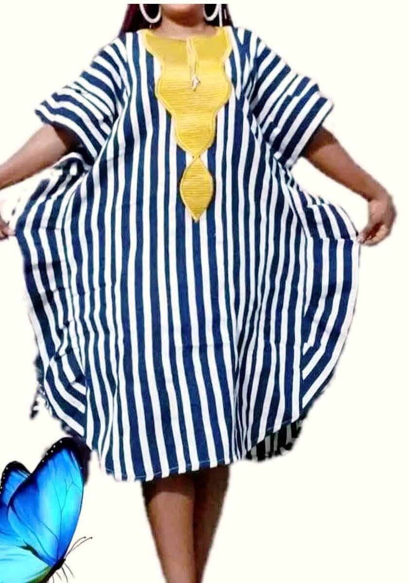 Robe boubou rayée élégante