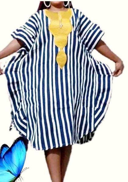 Robe boubou rayée élégante