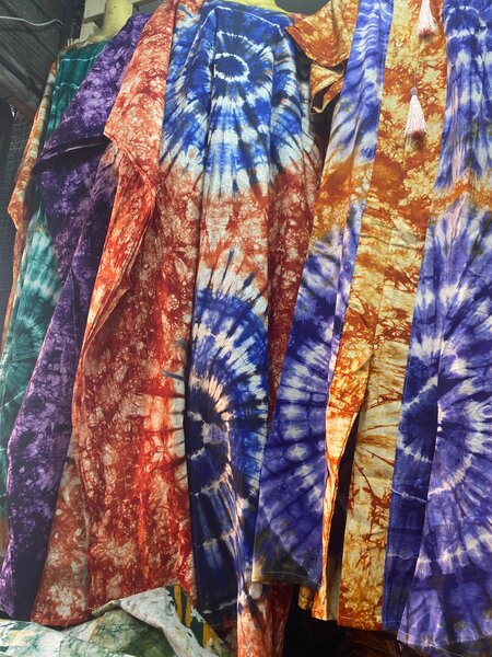 Tissu Tie-Dye Coloré Éthnique