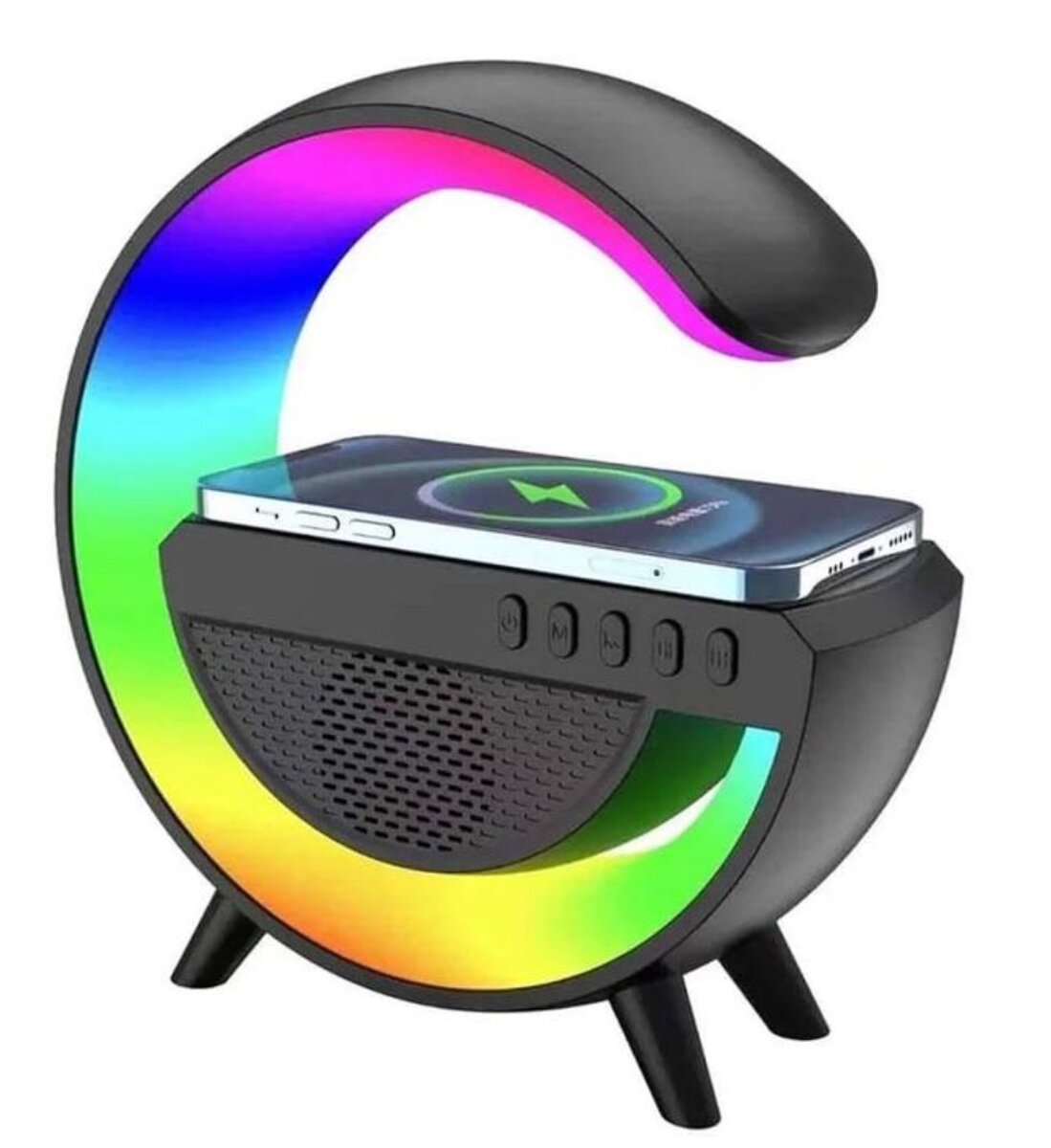smart bluetooth speaker with wireless charger and LED rgb li