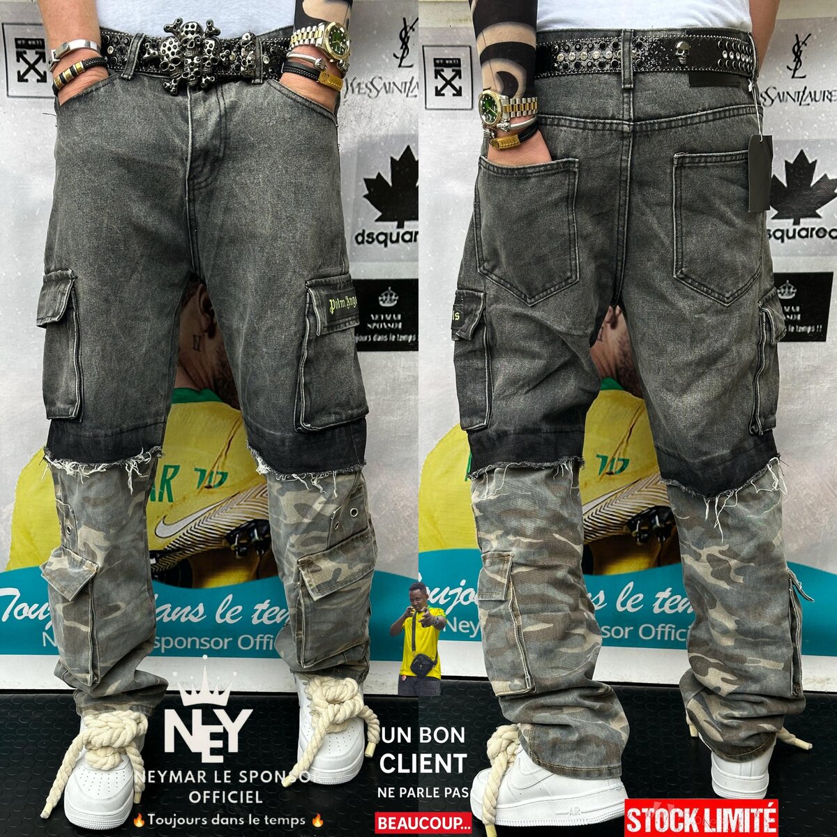 Jeans cargo stylés camouflage
