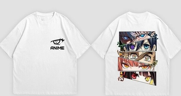T-shirt manga imprimé yeux