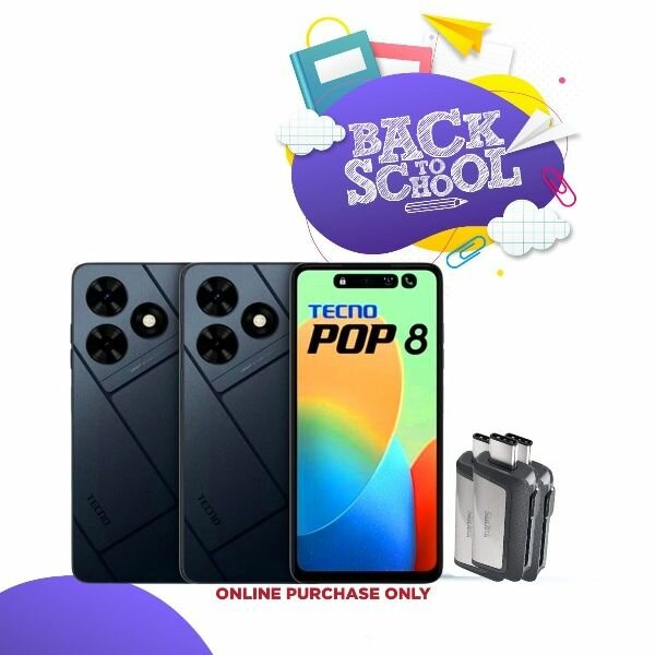 Tecno pop 8 64/2gb 4g +Pendrive 64gb type c