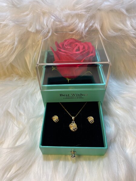 Coffret Bijoux Coeur et Rose